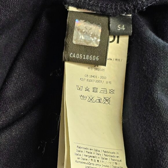 Fendi Mens Long Sleeve Polo Henley Shirt Size 54 US XXL Navy Collared Logo - Picture 10 of 15